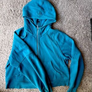 Blue Lululemon 1/4 zip scuba hoodie